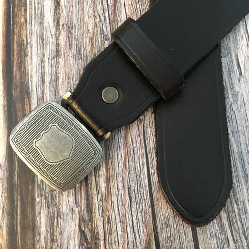 复古机车皮带青年真皮腰带全铜带头自动扣正品头层牛皮裤带宽33mm