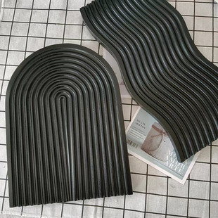 木质水波纹砧板冷淡风托盘下午茶点心盘美食摄影背景托盘桌面摆盘