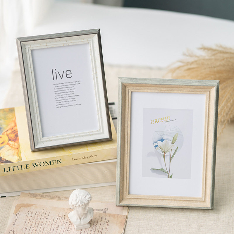 创意拼色亚克力相框摆台5678寸影楼婚纱相片框方形拼图框架挂