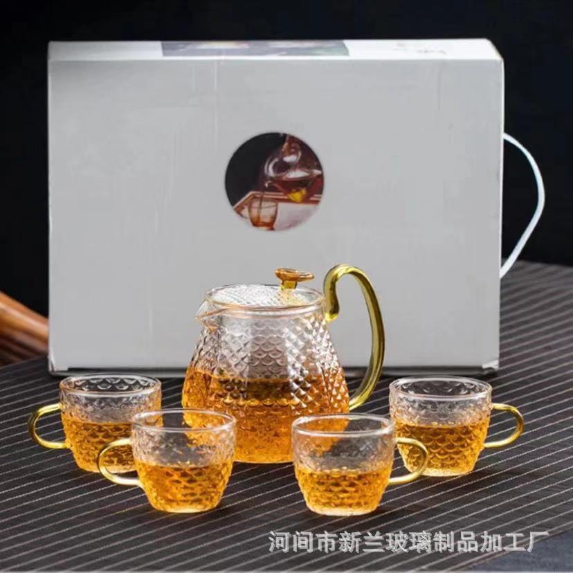 高硼硅耐热锤纹煮茶壶龙香壶家用过滤花茶壶泡茶壶茶具礼盒套装壶