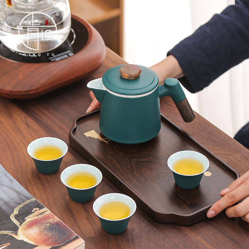 快客杯一壶四杯日式陶瓷户外便携收纳包旅行功夫茶具礼小套装