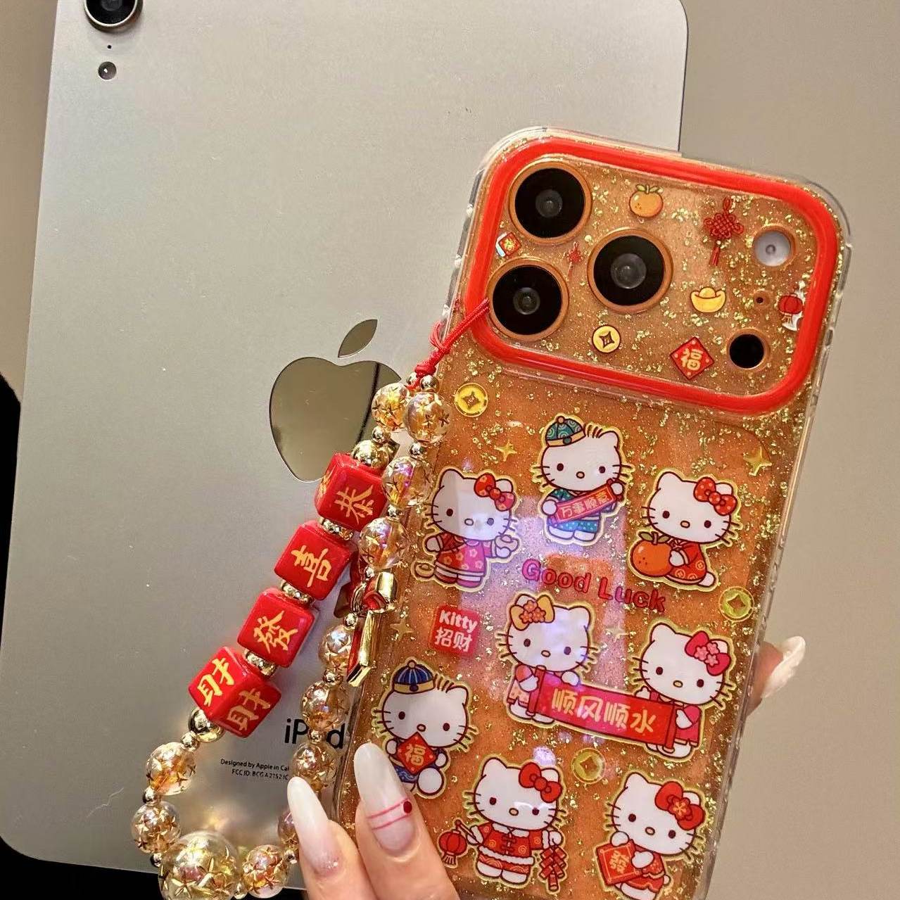 高级感新年闪粉恭喜发财猫咪适用于iphone17promax苹果16手机壳15高级感小众新款防摔保护壳,3C数码配件,手机保护套/壳,淘宝优惠券,粉丝福利购,淘宝优惠卷