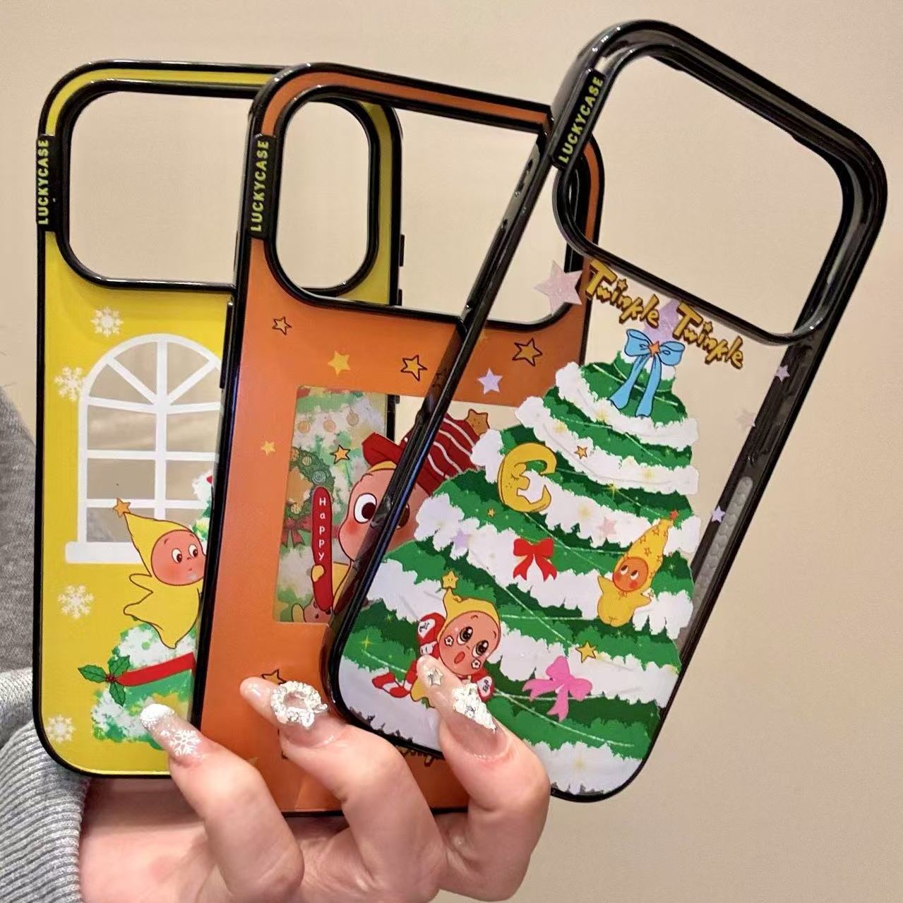 趣味可爱相框圣诞树星星宝宝适用于iphone17promax苹果手机壳新款小众简约设计感防摔保护壳