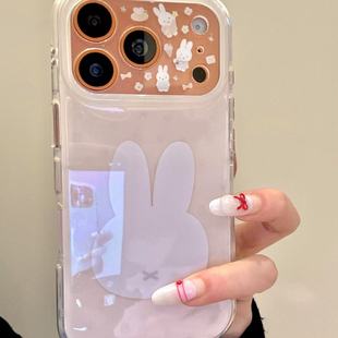 小众ins可爱米菲兔脑袋适用于iphone17promax苹果16p手机壳15新款小众简约设计感防摔保护壳