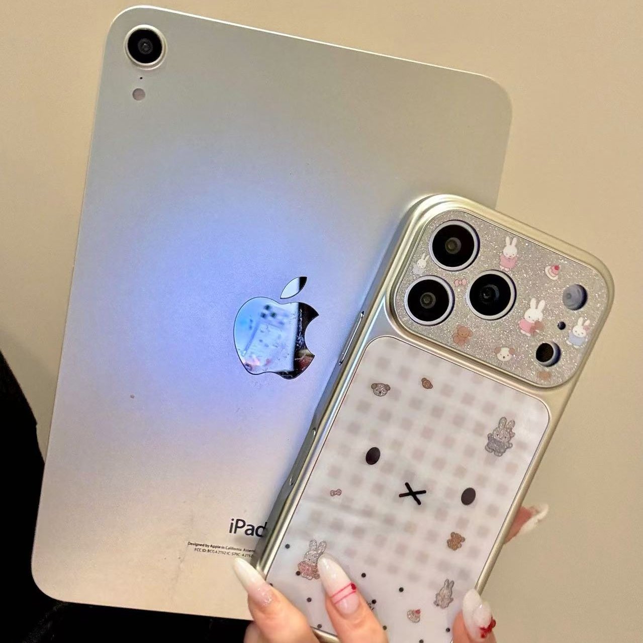 甜酷格纹波点闪粉米菲兔适用于iphone17promax苹果16手机壳15新款小众简约设计感防摔保护壳,3C数码配件,手机保护套/壳,淘宝优惠券,粉丝福利购,淘宝优惠卷