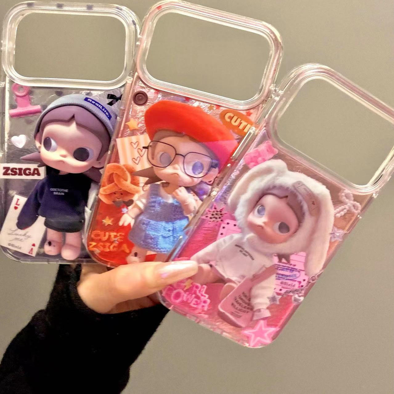 韩系秋冬锡纸纹黑白卫衣小女孩适用ihone17promax苹果16p手机壳15小众简约设计感防摔保护壳