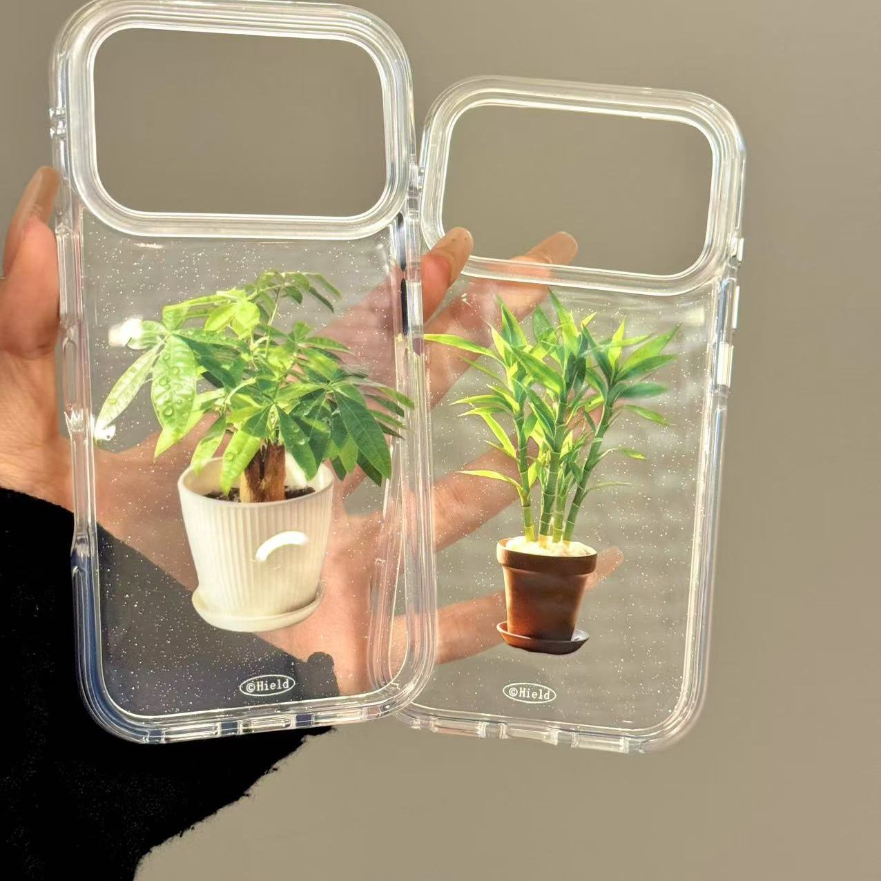 创意ins写实发财树富贵竹适用ihone17promax苹果16手机壳15新款14小众简约设计感防摔保护壳