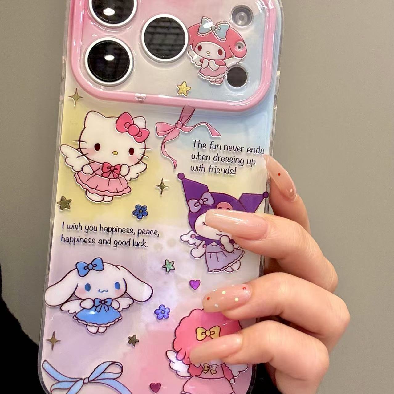 甜美可爱晕染天使三丽鸥适用ihone17promax苹果16pro手机壳15新款可爱卡通童趣创意新款防摔