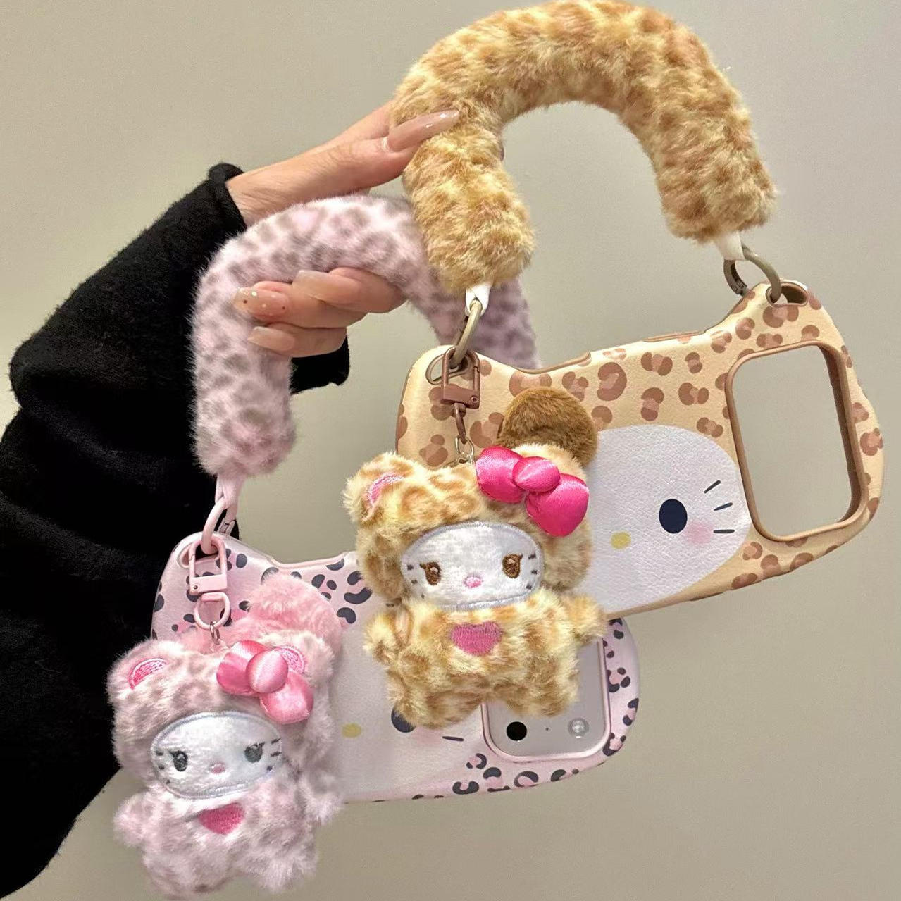 韩系复古粉黄豹纹猫咪表情适用ihone17promax苹果16p手机壳15新款治愈系软萌可爱萌宠甜美防摔保护壳