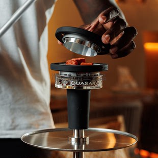 玻璃烟锅 法兰西QUASAR BOWL阿拉伯水烟一体免锡纸碳隔锅硅胶烟碗