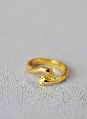小众设计食指戒黄铜镀金日韩女