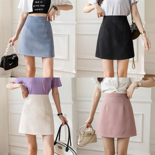 百搭防走光短裙子女A字裙半身裙 时尚 实拍视频2022春夏季 新款