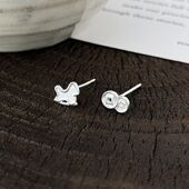 999足银木马铜钱耳钉女新中式 槐序HX 马上有钱系列 国风耳钉