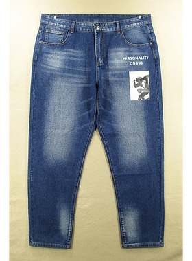 02*68685/J403*牛仔裤男欧版涂鸦柔软透气宽松萝卜裤老爹裤哈伦裤