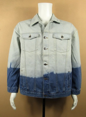 21*0683/S106牛仔衣夹克外套男M码欧版加肥版嘻哈风宽松渐变色