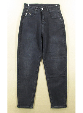 牛仔裤女26码秋冬加厚弹力老爹哈伦裤专治腿粗包邮K103/68253-09