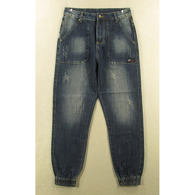 牛仔裤男28码欧版复古潮束脚萝卜裤老爹哈伦裤包邮U108/0213-03