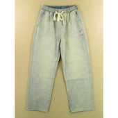 3883 牛仔裤 松紧复古宽松直筒长裤 W112 男美式 慵懒风阔腿裤