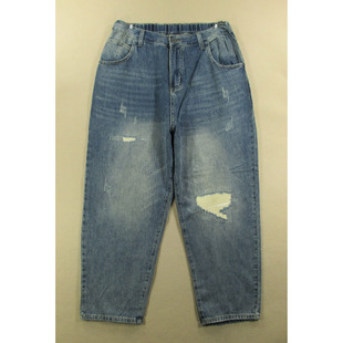 慵懒风复古锥形高腰阔腿老爹裤 美式 长裤 H404 牛仔裤 7504 男32码