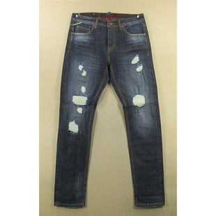 小脚裤 弹力修身 加长外单假破洞SM S104 赤耳牛仔裤 8502 男32码