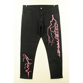 5981 J302 牛仔裤 男欧版 复古弹力紧身小脚柔软黑色涂鸦潮牌