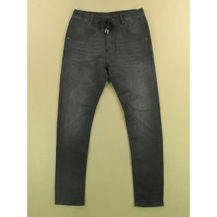 男32码 9802 弹力修身 子松紧腰加长外单C302 小脚裤 针织牛仔裤