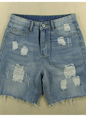 牛仔短裤男破洞宽松乞丐朋克嘻哈夏款全新品*Y109/52534-04