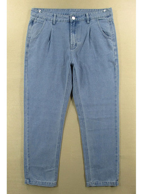 小个子牛仔裤男潮牌复古九分日系锥形裤老爹哈伦裤K407/6682*02