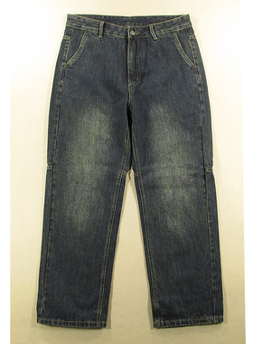 牛仔裤男美式潮流复古慵懒风嘻哈滑板阔腿裤高腰长裤N404/3583*02