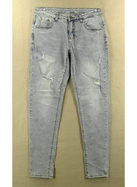 15-98652/Q208*牛仔裤九分裤女28码薄款破洞弹力修身KHCO包邮