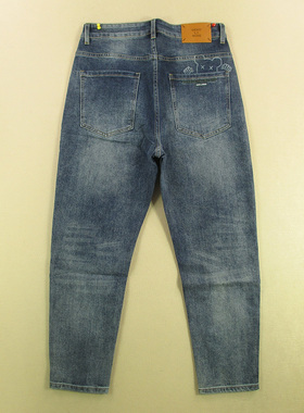 牛仔裤男31码弹力锥形小脚裤厚实印花名牛KHCO长裤P309/68508-08