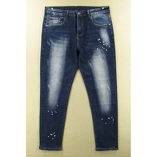 牛仔裤 M402 男欧版 柔软潮喷漆弹力紧身小脚KHCO 包邮 2982