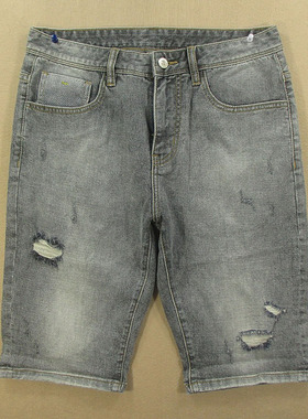 牛仔中裤五分裤男30码 弹力修身破洞舒服*特价包邮N102/2306-18