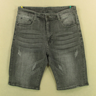 弹力修身 男30码 短裤 外单名牛广州牛仔C308 牛仔中裤 9831 五分裤