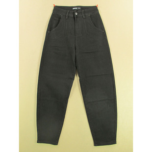 98551 牛仔裤 专治腿粗W203 复古高腰弹力宽松老爹哈伦裤 女26码