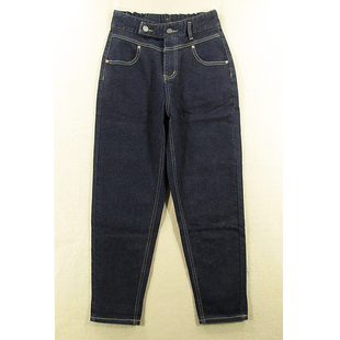 68281 牛仔裤 P202 抓绒加厚弹力高腰显瘦潮老爹哈伦裤 女秋冬款