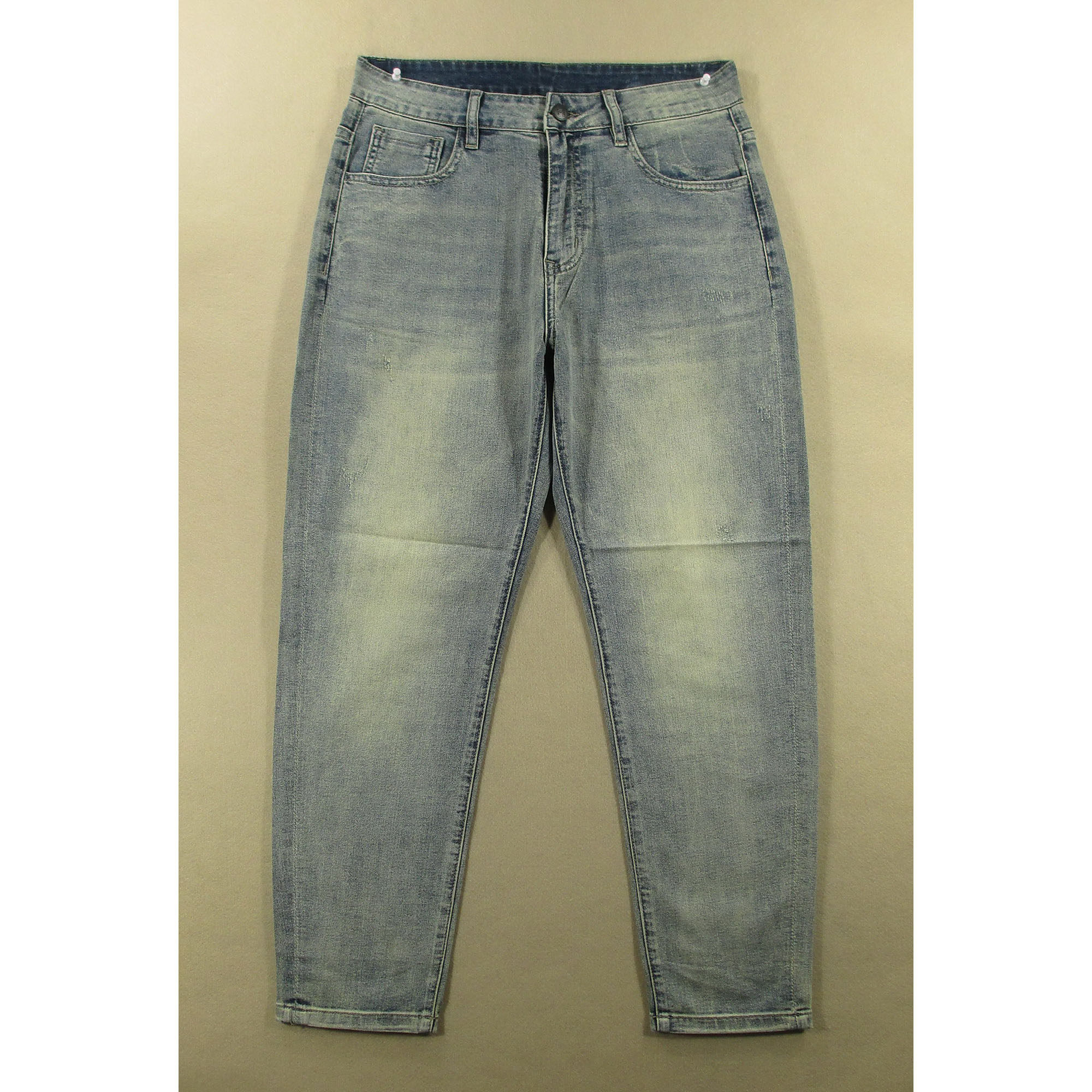 薄款牛仔裤男复古锥形裤弹力