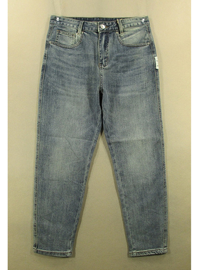 牛仔裤九分裤男弹力锥形小脚裤修身长裤子全新品*H209/52501-14