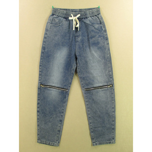 欧版 薄款 复古松紧腰弹力宽松哈伦九分裤 W311 牛仔裤 6801 男32码