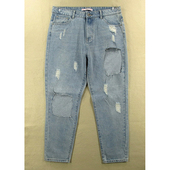 牛仔裤 9906 外单老爹裤 L106 加长大码 包邮 女32码 破洞KHCO特