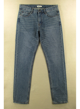 牛仔裤男欧版美式怀旧复古老爹蓝牛修身小脚包邮A407/68985*02