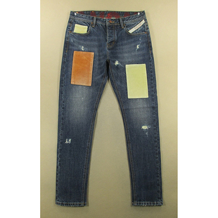 男32码 5501 厚实弹力修身 I109 小脚加长破洞丹宁SM 赤耳牛仔裤