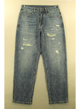 牛仔裤男宽松老爹裤破洞乞丐裤偏薄长裤子全新品*N203/59507-16