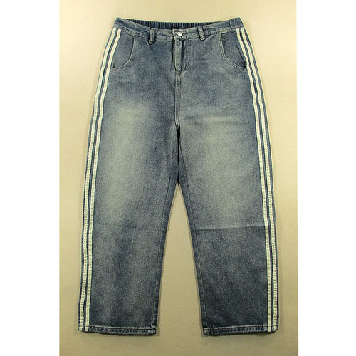 牛仔裤男美式慵懒风阔腿裤松紧腰复古宽松直筒Z009/5583*01