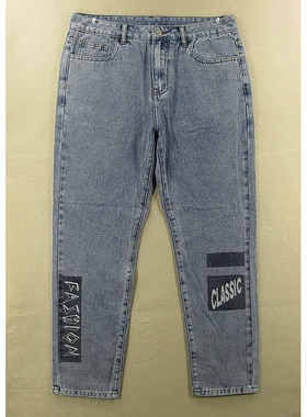 18-68614/M206*牛仔裤男31码韩版潮牌复古日系锥形裤老爹哈伦裤