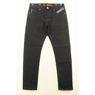 男32码 4207 黑色厚实弹力修身 L108 小脚丹宁外单SM 赤耳牛仔裤