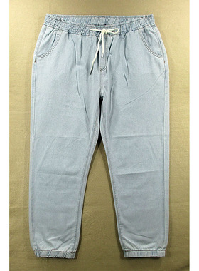 18*68685/J302*牛仔裤男欧版美式嘻哈滑板裤松紧腰宽松束脚包邮