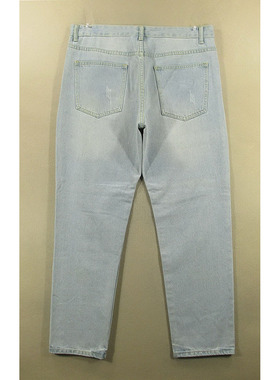 牛仔裤男36码修身直筒破洞加大码长裤子全新品*Q108/38501-18