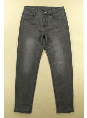 牛仔裤男美式做旧灰色夏季柔软复古弹力修身小脚Z302/8585*12