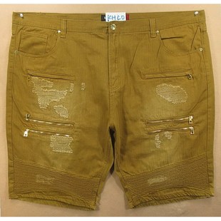 56码 超大码 肥佬裤 牛仔中裤 9019 男54 多兜纯棉外单H301 五分裤